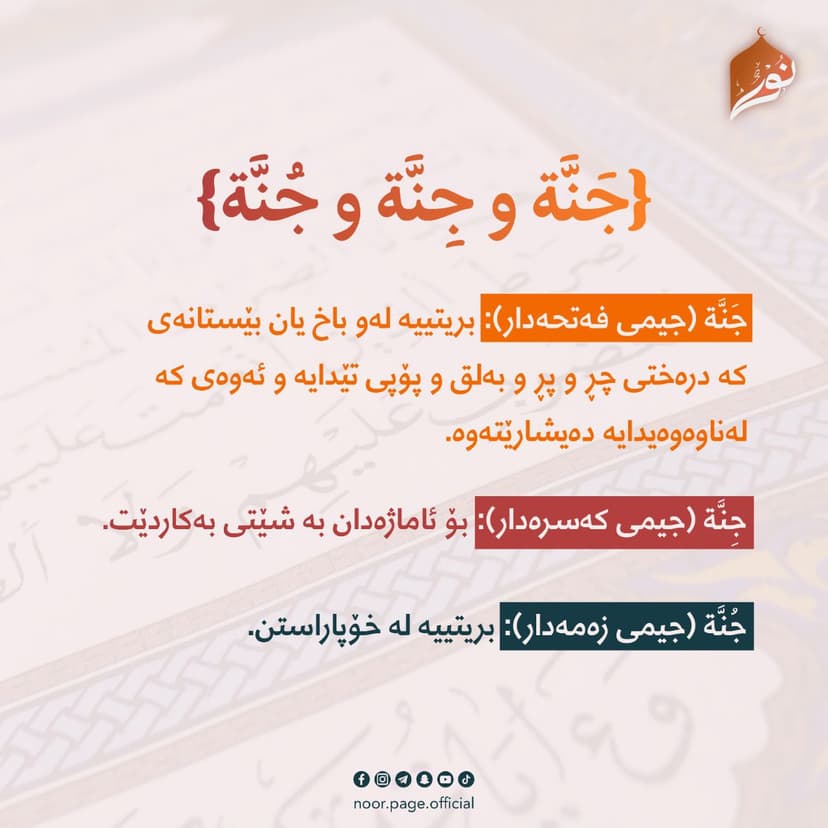 {جَنَّة و جِنَّة و جُنَّة}