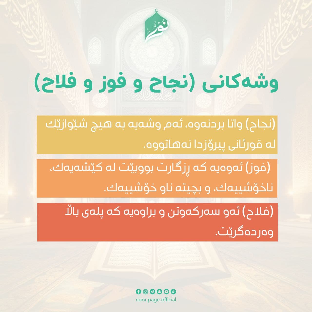 وشەکانی (نجاح و فوز و فلاح)